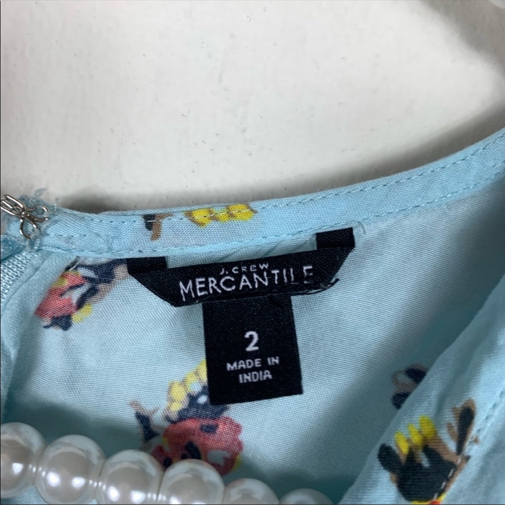 J Crew Faux-Wrap dress Roses Print Blue2 #J4556 - Picture 5 of 8
